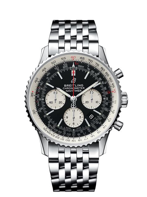 breitling navitimer black dial stainless steel bracelet